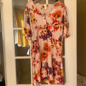Floral button down dress size medium